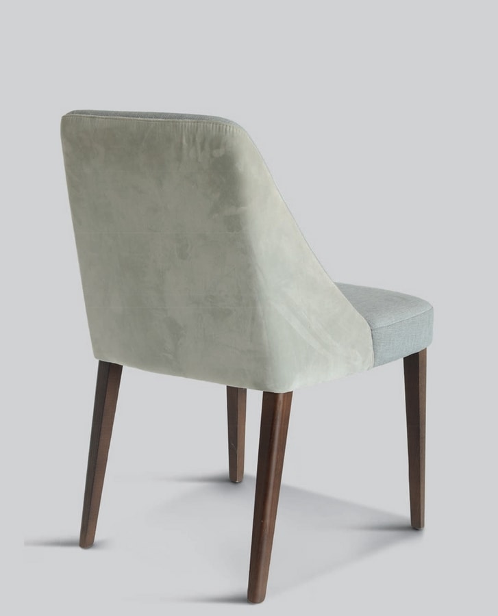 KETTY, Comfortable padded chair, wooden legs