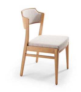 Kuba 1, Ash chair, upholstered seat and back