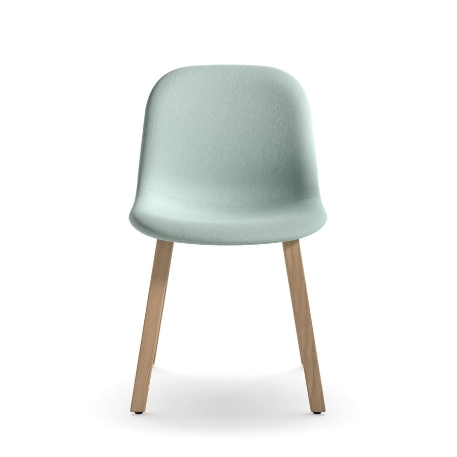 Máni Fabric WL, Modern chair with wooden base