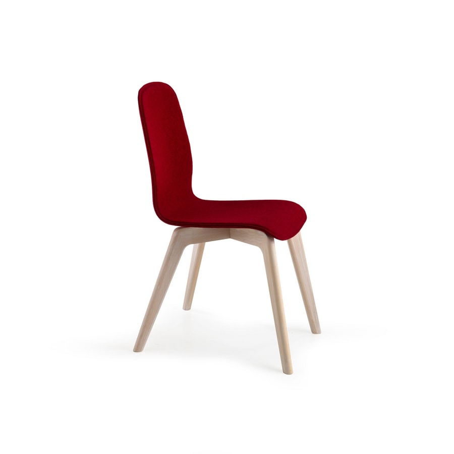 Milù Wood Soft, Wooden chair, removable