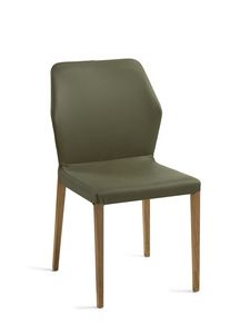 Mir wooden legs, Chair with wooden legs, upholstered seat and back