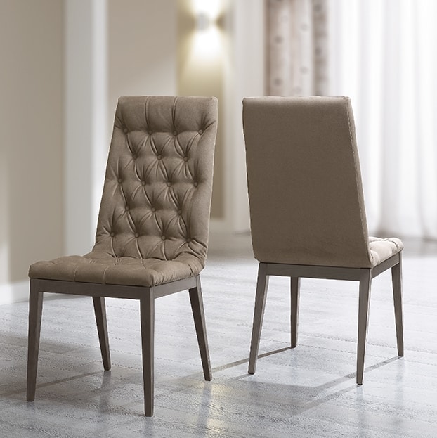 Platinum Glamour chair, Chair with capitonné padding