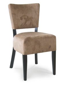 PORTOCERVO S, Wooden chair with upholstered seat