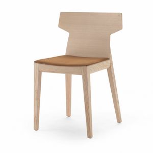 Rama UP S, Wooden chair, padded seat