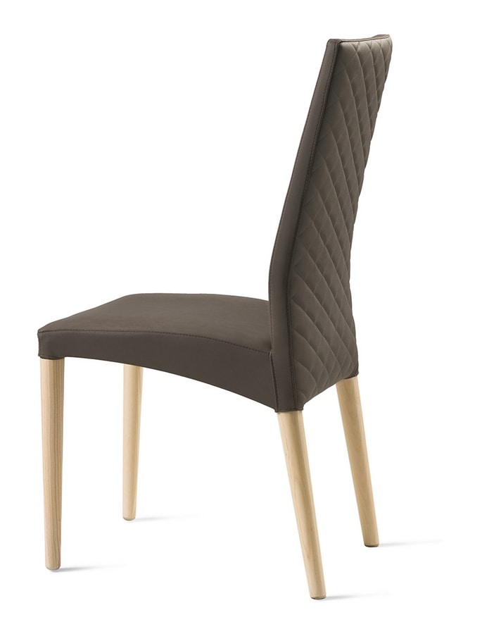 Regina wooden legs, Chair with legs in lacquered beech