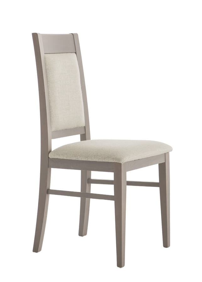 SE 490/A, Wooden chair with padded backrest and seat