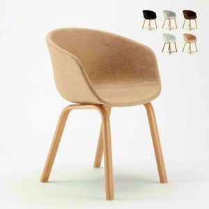 Sedia In Metallo Legno Tessuto Per Cucina Bar Scandinavo KOMODA, Upholstered upholstered chair