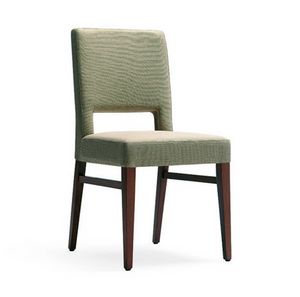 Stella, Wooden chair, with upholstered seat and back