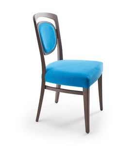 Tiffany 2, Wooden chair, upholstered backrest