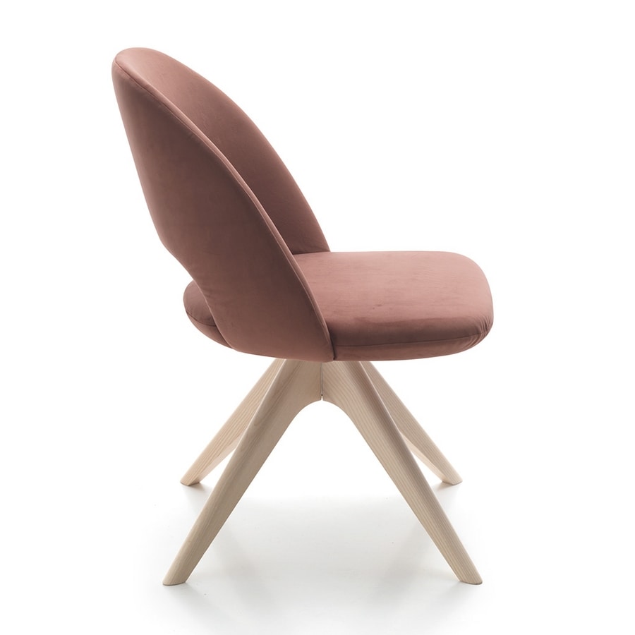 Vivian chair, Upholstered chair with wooden base