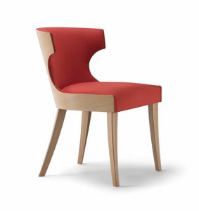 XIE SIDE CHAIR 053 S, Padded wooden chair