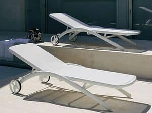 Elite 1000 Sunlounger, Sunbed in aluminum, adjustable, with wheels