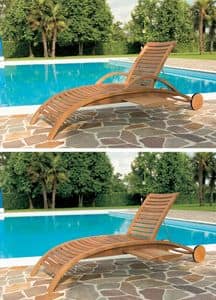 Mirage sunbed, Sunbed for outdoor use, motif with Horizontal slats