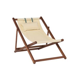 Lignes 0581, Deckchair made of teak wood with a circular section