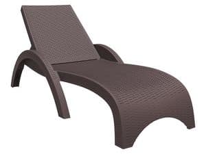 Palma-L, Sun lounger for outdoor, stackable, adjustable back