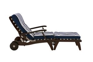 Peninsula 0575, Teak deck chair with wheels