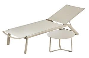PL Singapore, Sunlounger in aluminum and textilene, stackable