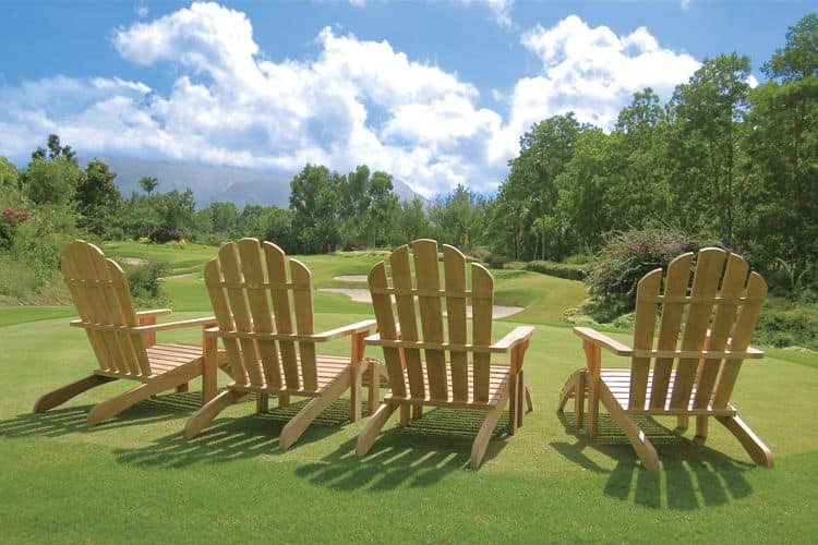 Riviera 502, Adirondack chair is a simple and confortable wooden chair for outdoor use