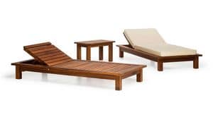 Sorrento/lt, Outdoor daybed in wood, for gardens, swimming pools, terraces