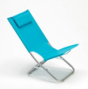 Steel Deck chair with built in cushion for the beach garden patio Rodeo Lux RO600LUXBL, Folding deck chair
