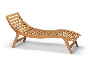 Sun lounger SPA ND, Wooden sunbed with elegant wave-shaped design