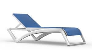 Sunny, Stackable sunlounger, with wheels, in various colors