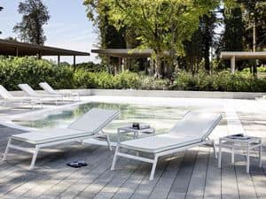 Victor sunbed, Sunlounger for beaches and pools, in aluminum and batyline fabric