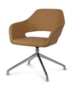 NUBIA 2206, Swivel chair upholstered in leather