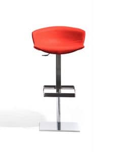 COCOON adjustable stool, Design stool, adjustable base, polyurethane seat