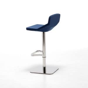 Formula80 adjustable fabric, Padded stool, upholstered in fabric, adjustable, swivel