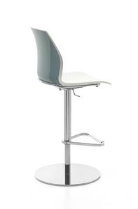 Kalea stool, Height-adjustable stool with polypropylene shell