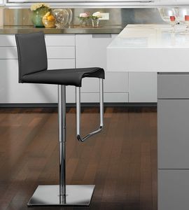 MODO, Height-adjustable stool, with leather seat