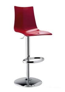 Zebra Up, Swivel stool adjustable in height, made of polycarbonate