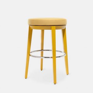 Canto stool without backrest, Round wooden stool with swivel seat