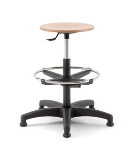 Mea Wood 03, Stool with round seat, swivel