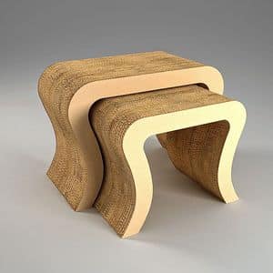 DOUBLE, Nesting tables made of honeycomb cardboard