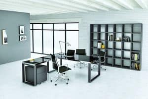 Archimede comp.4, Corner table for modern office, with new finishes