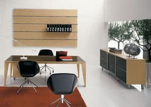 Eracle comp.1, Executive office desk, top in various finishes