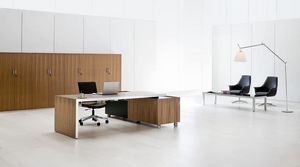 Fattore Alpha Executive comp. 06, Executive desk with top in canaletto walnut