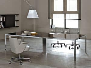 More meeting table, Meeting room table, wooden top, metal structure