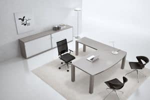 Odeon type A, Modern office furniture, desk with side container