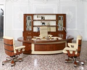Olimpo office, Presidential rounded desk in classic contemporary style