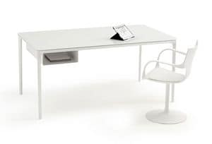 Slim 8 Office, Essential executive table, with documents storege, for offices