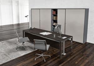Zefiro comp.1, Presidential modern desk, with aluminum structure