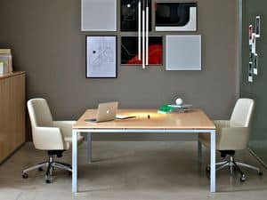 Asterisco In meeting table, Office table with wooden top