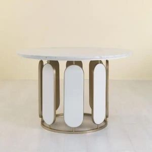 Sultana CT-VG, Table with round top in white marble