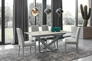 PRIAMO 180 TP1A1, Table with fixed laminate or porcelain stoneware top