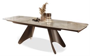 Torre, Extendable table, with marble effect top and sculptural base
