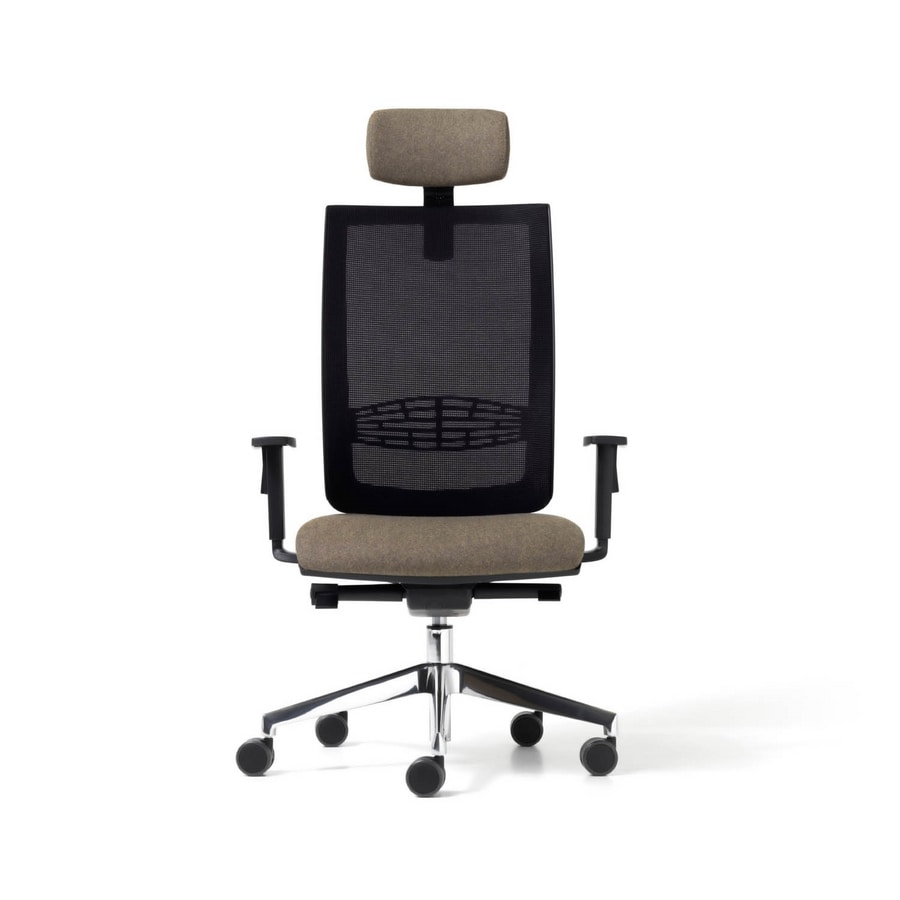 Goal mesh, Chair with net backrest for office, in various colors