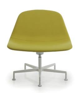 LLOUNGE LL2, Office swivel chair, frame in aluminum and stainless